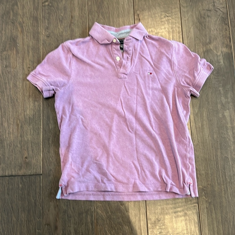 Tommy Hilfiger Lavender Color Mens Short Sleeve Polo Size Small